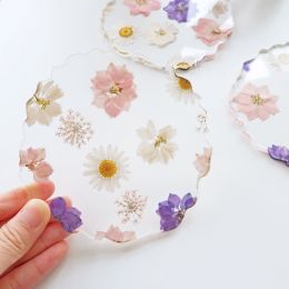 Dried Flower Coaster Acrylic Heat Proof Mat Resin