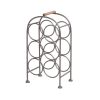 20 Inch Industrial Wine Rack Holder; Arched Iron Frame; 6 Bottle Storage; Gunmetal Gray