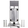 Stainless Steel Commercial Sausage Stuffer; Dual Speed Vertical Sausage Maker 22LB/10L; Meat Filler with 4 Stuffing Tubes