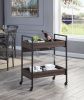 Jerrick Serving Cart; Walnut & Black Finish AC00326