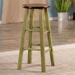 Ivy 29" Bar Stool Walnut/Green