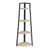 4-Tier Corner Shelf; Triangular Shelf for Cubicle Bookshelf for Living Room Small Storage Racks for Pantry