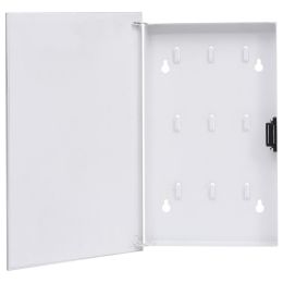 Key Box with Magnetic Board White 11.8"x7.9"x2.2"