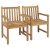 Patio Chairs 2 pcs with Anthracite Cushions Solid Teak Wood