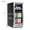 Built-in and Freestanding 15" Mini Beverage Refrigerator/Wine Cabinet, 120 Cans, 34-65Â¬âˆžF, Quiet, Adjustable Shelves, Touch Controls, Defrost, Kitchen