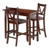 Sally 3-Pc Breakfast Table Set with 2 V-Back Stool