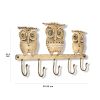 WILLART Handmade and Hand Painted Antique Owl Shape Metal Wall Hanging Antique 5 Key Storage Hooks Key Holder Coat Hanger for Home DâˆšÂ©cor Wall DâˆšÂ©cor