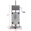 Stainless Steel Commercial Sausage Stuffer; Dual Speed Vertical Sausage Maker 22LB/10L; Meat Filler with 4 Stuffing Tubes