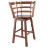 Scalera Ladder Back Swivel Seat Counter Stool; Walnut