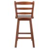 Scalera Ladder Back Swivel Seat Counter Stool; Walnut