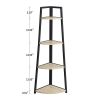 4-Tier Corner Shelf; Triangular Shelf for Cubicle Bookshelf for Living Room Small Storage Racks for Pantry