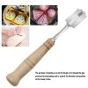 1pc European Baguette Cutter Wooden Handle Curved Scoring Knife Stainless Steel Bread Trimming Knife Dough Flat Dividing Knife Kitchen Tools