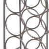 20 Inch Industrial Wine Rack Holder; Arched Iron Frame; 6 Bottle Storage; Gunmetal Gray