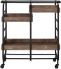 Vorrik Serving Cart; Black & Walnut YF