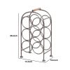 20 Inch Industrial Wine Rack Holder; Arched Iron Frame; 6 Bottle Storage; Gunmetal Gray