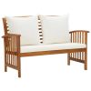 4 Piece Patio Lounge Set with Cushions Solid Acacia Wood