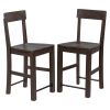 TREXM Counter Height Dining Chairs Industrial Style Wood Dining Room Chairs with Ergonomic Design; Set of 4 (Espresso)