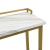 TOPMAX Modern 4-Piece Counter Height Extra Long Console Dining Table Set Bar Kitchen Set with 3 Fabric Stools; Gold+Beige