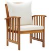 4 Piece Patio Lounge Set with Cushions Solid Acacia Wood