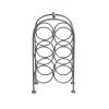 20 Inch Industrial Wine Rack Holder; Arched Iron Frame; 6 Bottle Storage; Gunmetal Gray