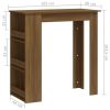 Bar Table with Storage Rack Brown Oak 40.2"x19.7"x40.7" Engineered Wood