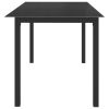 Patio Table Black 59.1"x35.4"x29.1" Aluminum and Glass