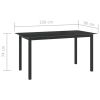 Patio Table Black 59.1"x35.4"x29.1" Aluminum and Glass