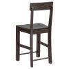 TREXM Counter Height Dining Chairs Industrial Style Wood Dining Room Chairs with Ergonomic Design; Set of 4 (Espresso)