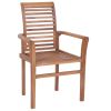 Dining Chairs 6 pcs with Wine Red Cushions Solid Teak Wood