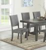 Modern Gray Fabric Upholstered Set of 2 Side Chairs Dining Room Saw Tooth Engraving