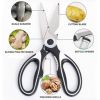 Multifunctional Heavy Duty Ultra Sharp Kitchen Shears with Cover, Stainless Steel Kitchen Scissor with Beer Bottle Opener, Fish Scale Remover and Nut