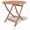 Folding Patio Table 33.5"x30" Solid Teak Wood