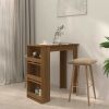 Bar Table with Storage Rack Brown Oak 40.2"x19.7"x40.7" Engineered Wood