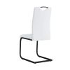 Dining chairs set of 2; White PU Chair modern kitchen chair with metal leg