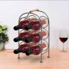 20 Inch Industrial Wine Rack Holder; Arched Iron Frame; 6 Bottle Storage; Gunmetal Gray