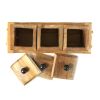 WILLART Handcrafted Teak Wood Antique Look Tea Coffee Sugar 3 Container Set in Wooden Tray â€šÃ„Ã¬ Container with Lids (Dimension : 10.50 x 4 x 5 Inch)