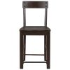 TREXM Counter Height Dining Chairs Industrial Style Wood Dining Room Chairs with Ergonomic Design; Set of 4 (Espresso)