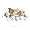 WILLART Handmade and Hand Painted Bird Design Metal Wall Hanging Antique 5 Key Hooks Key Holder Coat Hanger for Home DâˆšÂ©cor Wall DâˆšÂ©cor (36 cm x 14 cm