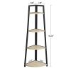 4-Tier Corner Shelf; Triangular Shelf for Cubicle Bookshelf for Living Room Small Storage Racks for Pantry