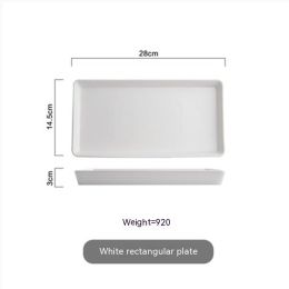 Snow Glaze Foreign Trade Ceramic Dining Plate (Option: White Rectangular Plate)