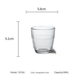 Tempered Glass Water Wine Glass Heat-resistant Scaled Milk Cup (Option: 1015A Transparent 90ml-4pcs)