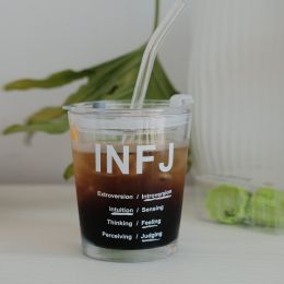 Accompanying Glass Cup With Cover Straw (Option: Esfp)