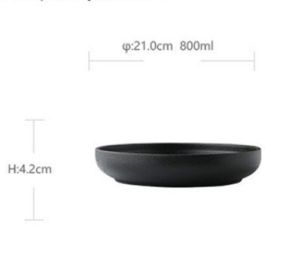 Snow Glaze Foreign Trade Ceramic Dining Plate (Option: 8Inch Black Shallow Plate 2142)