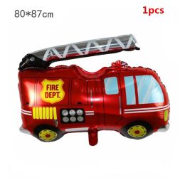 All kinds Of Transportation Aluminum Foil Balloons, Engineering Vehicles, School Buses, Trains, Aluminum Foil Balloons (Option: Fire truck)