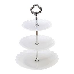 3-layer cake stand snack tray decoration tool (Option: Transparent)