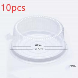 Cake Packaging Box Transparent Round Blister Box (Option: White-10pcs-7inch)