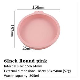 6 inch 8 inch rainbow cake baking pan (Option: Pink-6inch-Round)