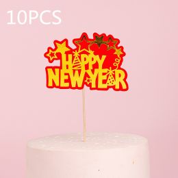 Chinese New Year cake decoration plug-in (Option: 08style-10PCS)