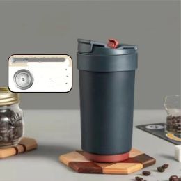 Portable Stainless Steel Insulated Coffee Cup (Option: Dark Blue-401or500ml)