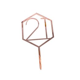 Cake Insertion Anniversary Birthday Cake Decoration Baking Decoration (Option: Rose gold-Style21)